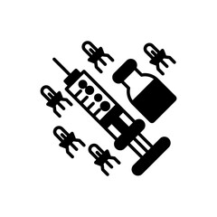Nano Parasite Glyph Icon, Vector illustration
