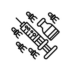 Nano Parasite Outline Icon, Vector illustration