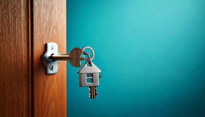 Key in door lock, security concept