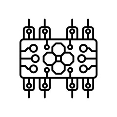 Nano Component Outline Icon, Vector illustration