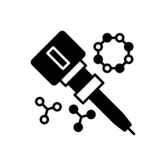 Nano Manipulation Glyph Icon, Vector illustration