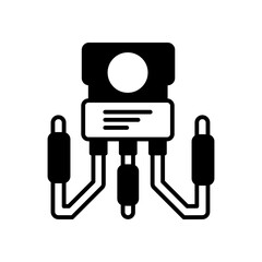 Nanoscale Transistor Glyph Icon, Vector illustration