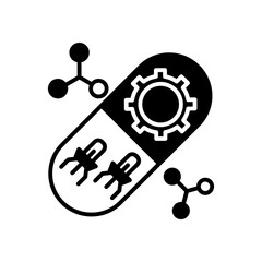 Nano Medicine Glyph Icon, Vector illustration