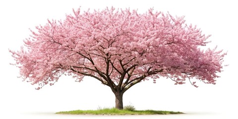 Obraz premium Cherry blossom tree isolated on white backdrop, Medium Shot