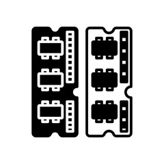M RAM Glyph Icon, Vector illustration