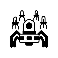Micro Bot Glyph Icon, Vector illustration