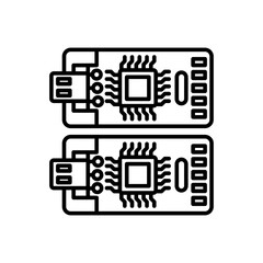 Nano Resistors Outline Icon, Vector illustration