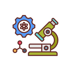 Nanoscale Manufacturing Filled Icons , Vector illustration