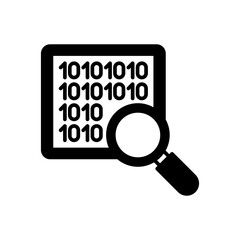 Binary Analysis Glyph Icon, Vector illustration