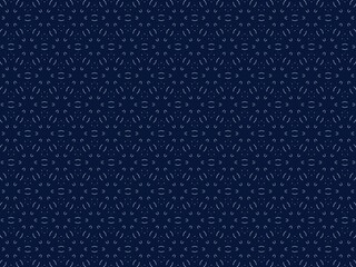 a dark blue background with a repeating pattern of white lines that form a geometric design.