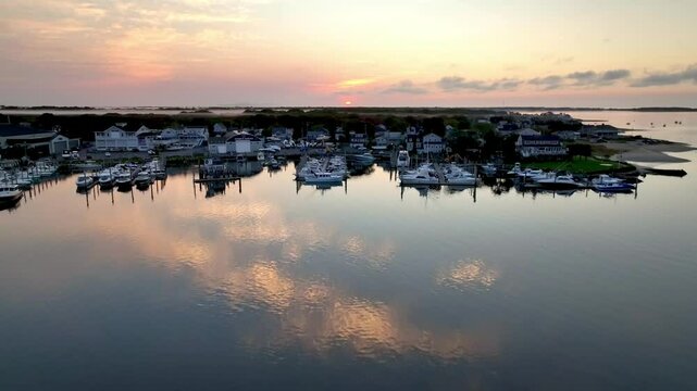 aerial sunrise pullout hyannis port massachusetts