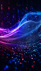 Iridescent digital networking, internet, cyber and business background