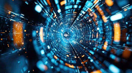 A captivating abstract image of a high-tech tunnel, perfectly suited for projects focused on technology, speed, innovation, and visions of the future.