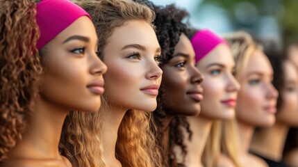 Obraz premium Diverse Women in Profile with Colorful Headbands