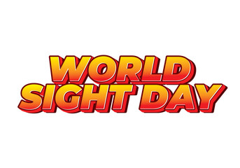 World sight day. text effect design in 3D style with bold fonts