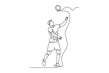 Futsal sports. Sports concept. Single line draw design vector graphic illustration.