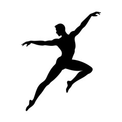 Male Dancer Silhouette Vector Illustration and Dance Pose Design