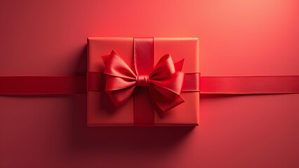 Red ribbon bow adds a festive touch to gift cards in high contrast backgrounds and vibrant colors.