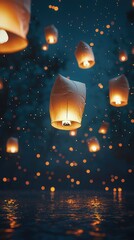 Luminous Lantern Festival with Glowing Lights at Night