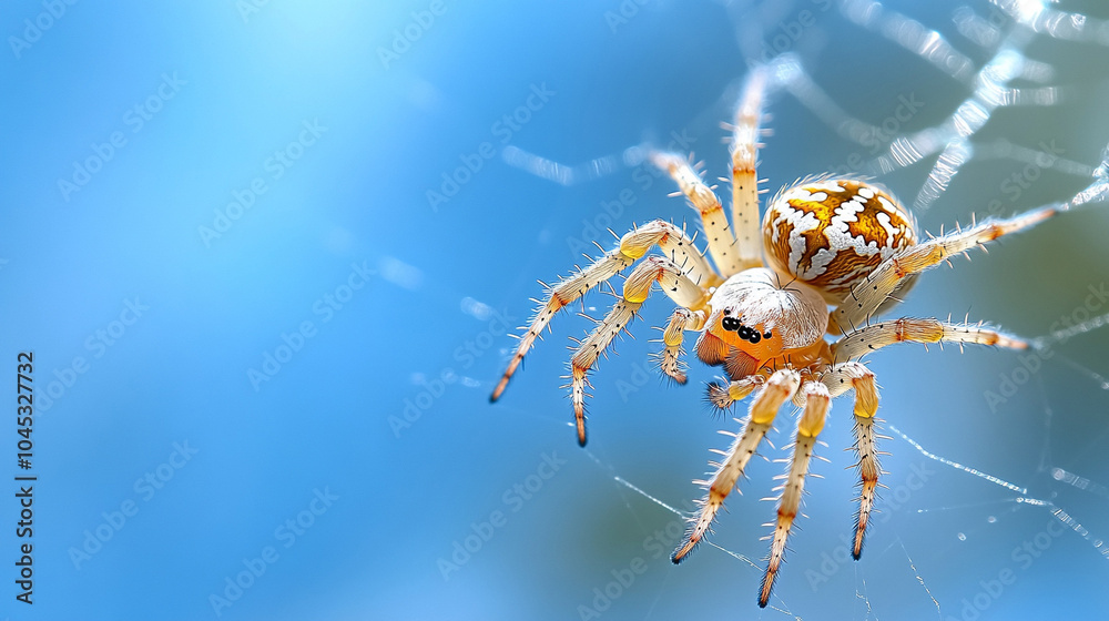 Wall mural an abstract pattern made by taking a photo of a garden spider and applying fractal mirroring