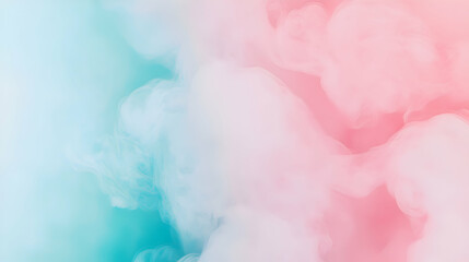 Fototapeta premium A white background with soft gradients of pastel blue and pink, forming abstract, cloud-like shapes across the canvas