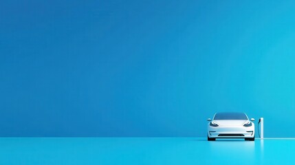 Solar Charging Station for Electric Vehicle in Minimalist Setting