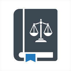 Notary law book icon. Law book icon