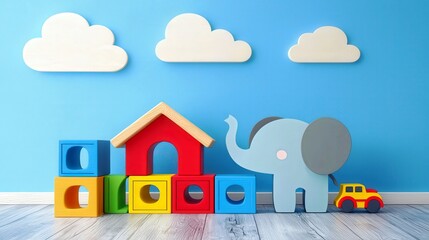 Delightful 3D Illustrations of Playful Toy Scene