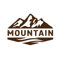 mountains and sea water logo vector illustration, suitable for logos, walls, backgrounds etc