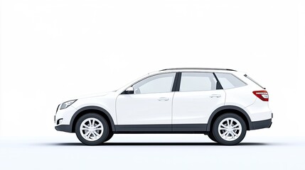 Naklejka premium Sleek White SUV on Solid Background