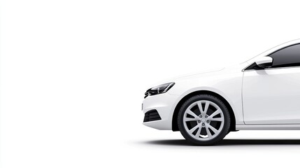 Fototapeta premium Sleek White Car Profile