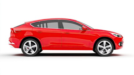 Naklejka premium Sleek Red Sports Car Side Profile
