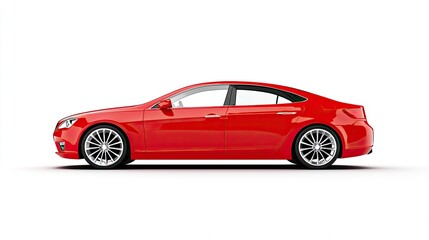 Sleek Red Sedan Profile