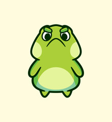 Green Frog Character Illustration in Vector Style Perfect for Children's Products and Digital Media