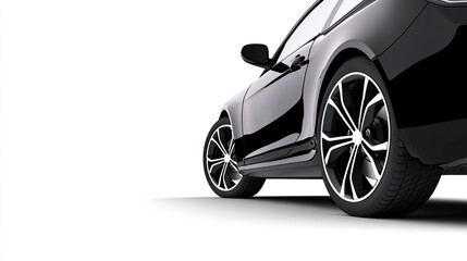 Naklejka premium Sleek Black Sports Car Close-Up