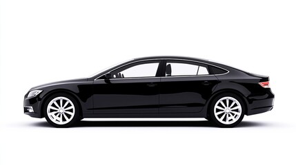 Naklejka premium Sleek Black Sedan