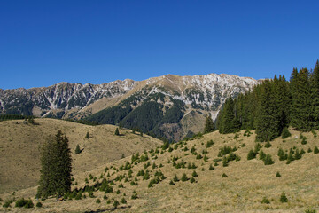 Autumn landscape in Piatra Craiului Mountains, Romania 