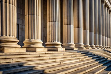 Obraz premium Classical stone colonnade detail with staircase