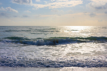 Tropical sea beach wave white sand sunny day