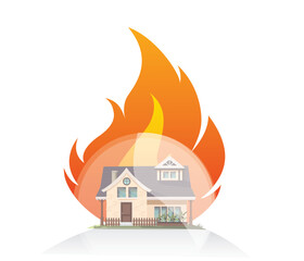Fire insurance abstract concept illustration Fire property insurance accident economic loss