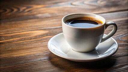 Classic white mug with coffee on table