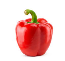 Sweet red bell pepper isolated on white background. clipping path.