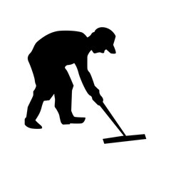 JANITOR MAN SILHOUETTE VECTOR DESIGN 3