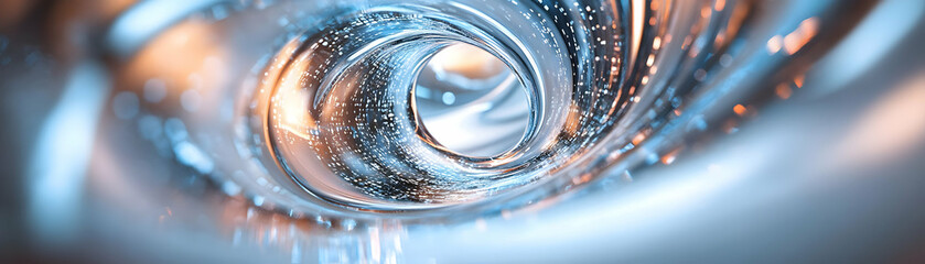 Time Warped Investment Portal Concept - Macro View of Miniature Wormhole Structure for Investment Opportunities - Camera Movement Revealing Future Market Conditions - Cutting Edge Predictive Analytics