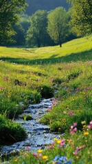 Obraz premium Serene Meadow with Colorful Wildflowers