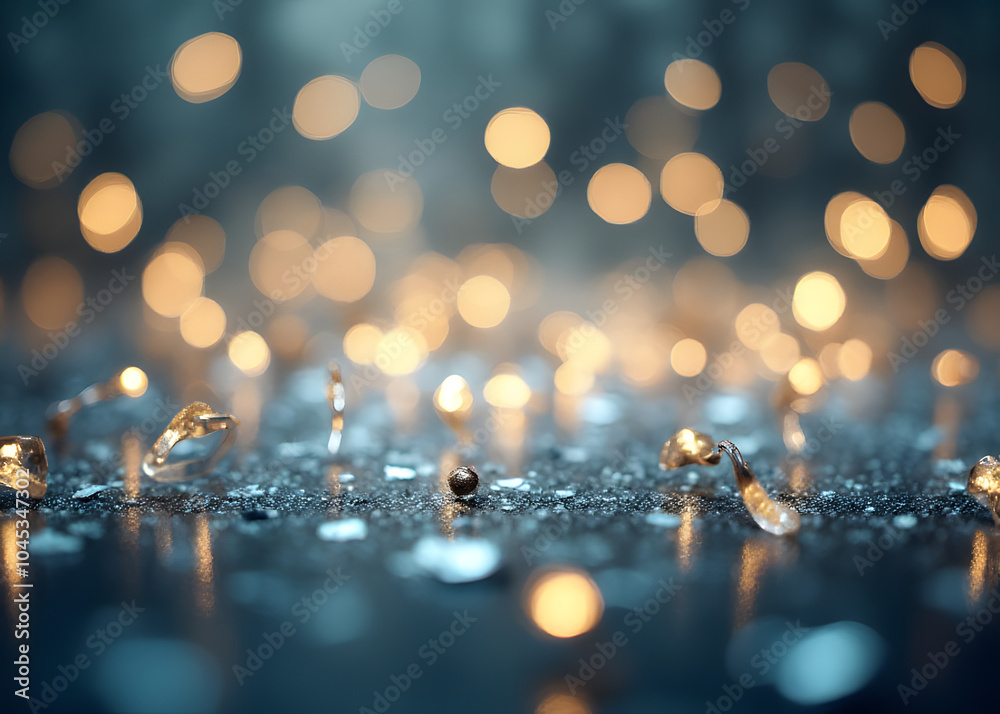 Aufkleber Glittery vintage lights in silver and white create a visually interesting abstract background with a defocused effect.