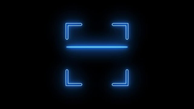 scanner icon animation isolated scanner neon shine icon animation .