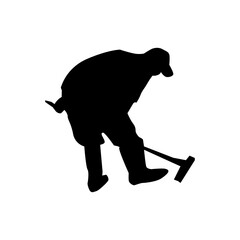 JANITOR MAN SILHOUETTE VECTOR DESIGN 1