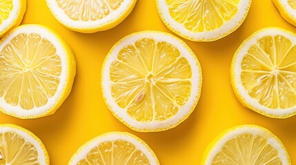 Fototapeta premium Lemon Yellow: Bright and refreshing, lemon yellow is zesty with cool undertones, often used in culinary themes to evoke summer dishes and vibrant citrus flavors. 
