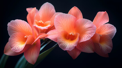 A delicate close-up of a blooming cattleya orchid in a spring garden, showcasing the beauty of nature with its bright petals .